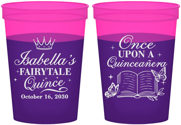 Custom Quinceanera 16 oz Color Changing Cups - Once Upon A Quince | 70013