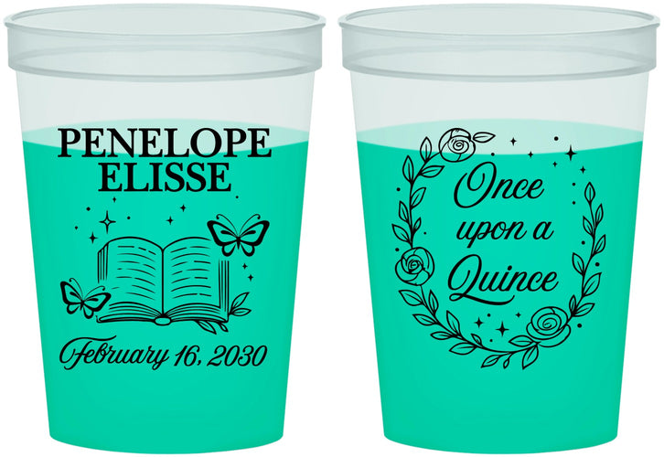 Custom Quinceanera 16 oz Color Changing Cups - Once Upon A Quince | 70014