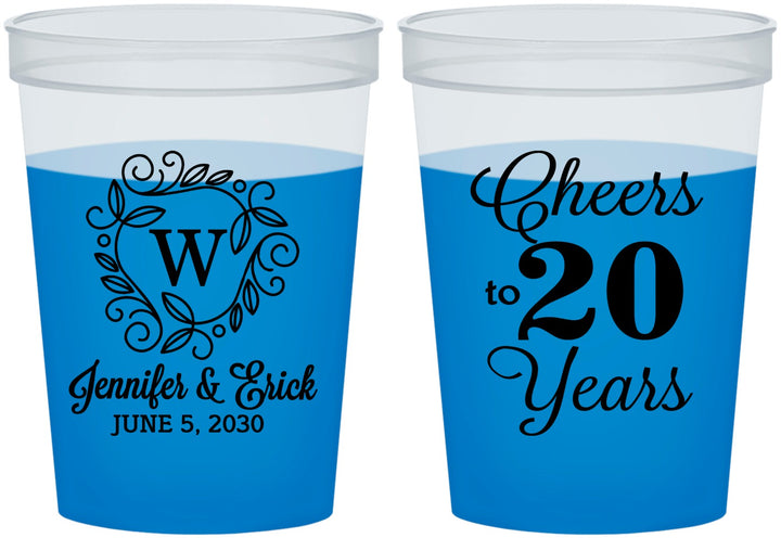 Custom Anniversary 16 oz Color Changing Cups - Cheers To 20 Years | 80001