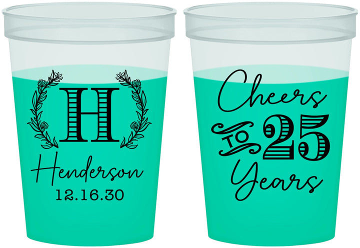 Custom Anniversary 16 oz Color Changing Cups - Cheers To 25 Years | 80002