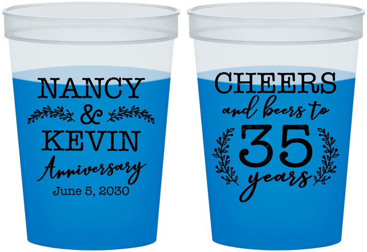 Custom Anniversary 16 oz Color Changing Cups - Cheers To 35 Years | 80004