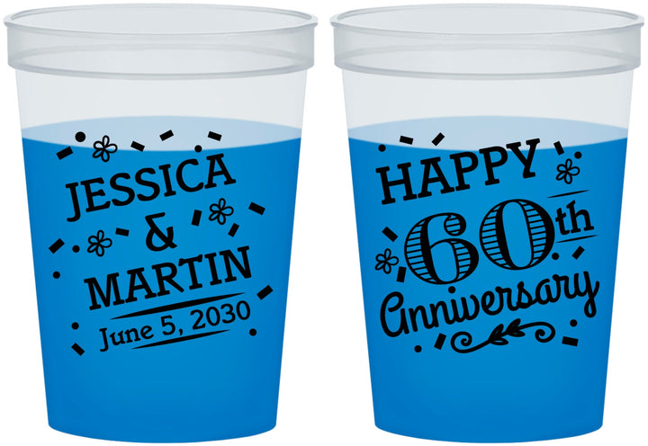 Custom Anniversary 16 oz Color Changing Cups - Cheers To 60 Years | 80009