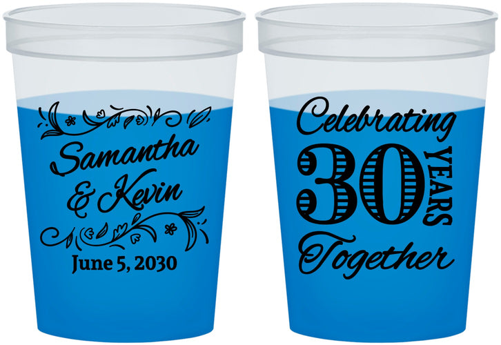 Custom Anniversary 16 oz Color Changing Cups - 30 Years Together | 80013