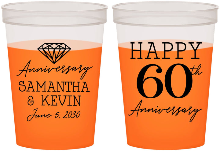 Custom Anniversary 16 oz Color Changing Cups - 60th Wedding | 80019