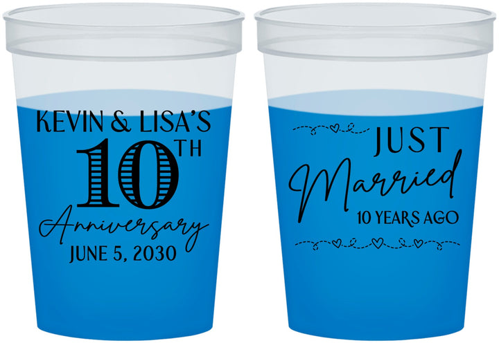 Custom Anniversary 16 oz Color Changing Cups - 10 Years Down | 80020
