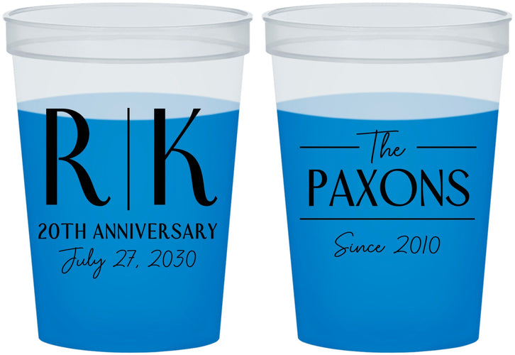 Custom Anniversary 16 oz Color Changing Cups - 20th Wedding | 80021