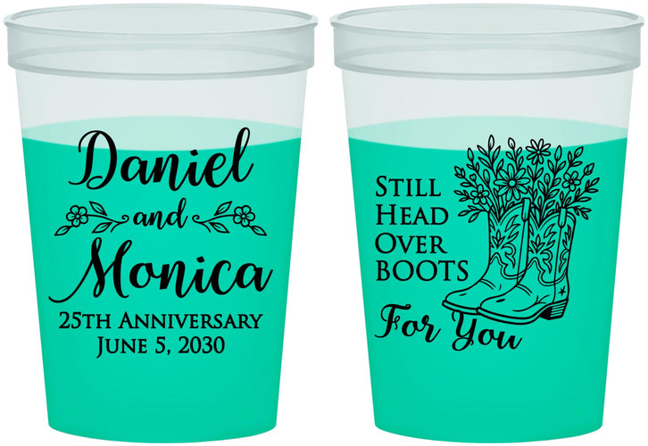 Custom Anniversary 16 oz Color Changing Cups - 25th Wedding | 80022