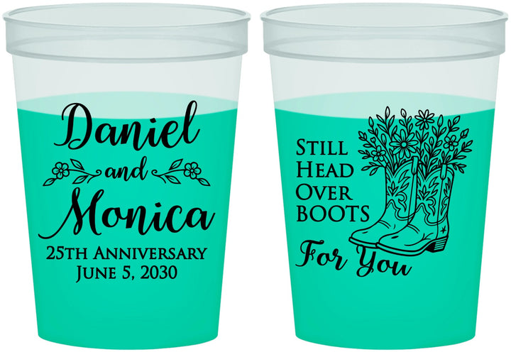 Custom Anniversary 16 oz Color Changing Cups - 25th Wedding | 80022