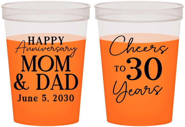 Custom Anniversary 16 oz Color Changing Cups - Cheers To 30 Years | 80023