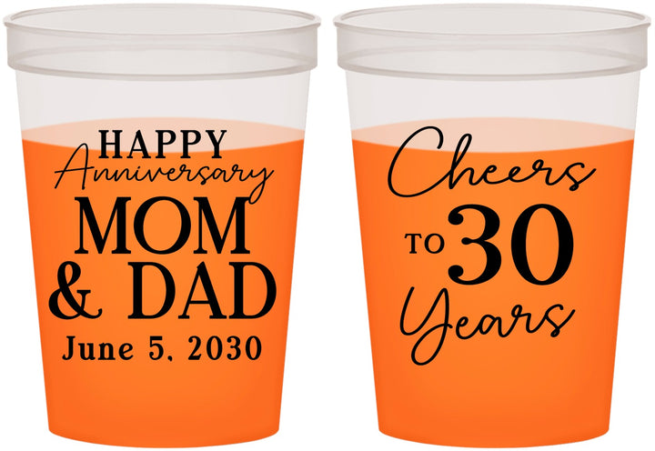Custom Anniversary 16 oz Color Changing Cups - Cheers To 30 Years | 80023
