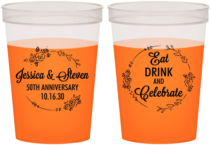 Custom Anniversary 16 oz Color Changing Cups - 50th Wedding | 80027