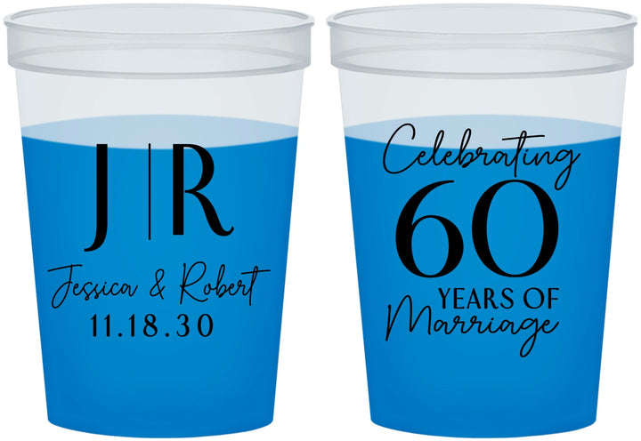 Custom Anniversary 16 oz Color Changing Cups - 60 Years Of Marriage | 80029
