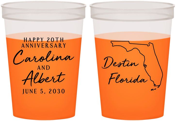 Custom Anniversary 16 oz Color Changing Cups - 20th Wedding | 80031