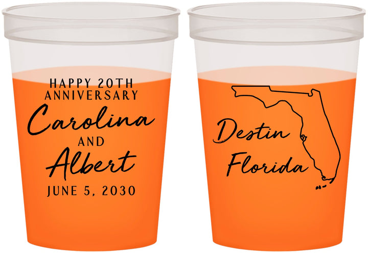 Custom Anniversary 16 oz Color Changing Cups - 20th Wedding | 80031