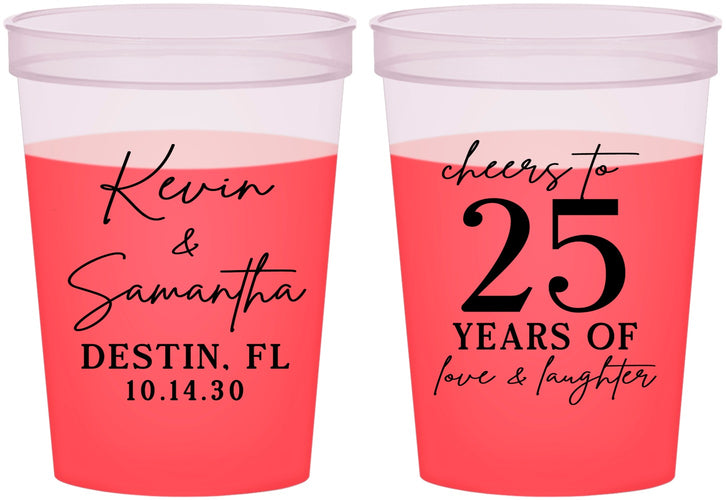 Custom Anniversary 16 oz Color Changing Cups - 25 Years Of Marriage | 80032