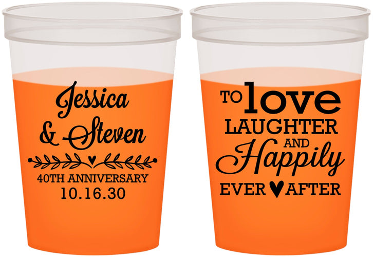 Custom Anniversary 16 oz Color Changing Cups - 40th Wedding | 80035