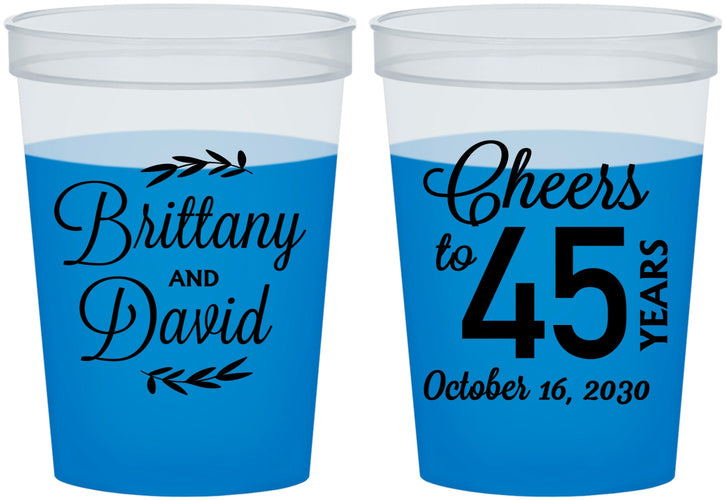 Custom Anniversary 16 oz Color Changing Cups - Cheers To 45 Years | 80036