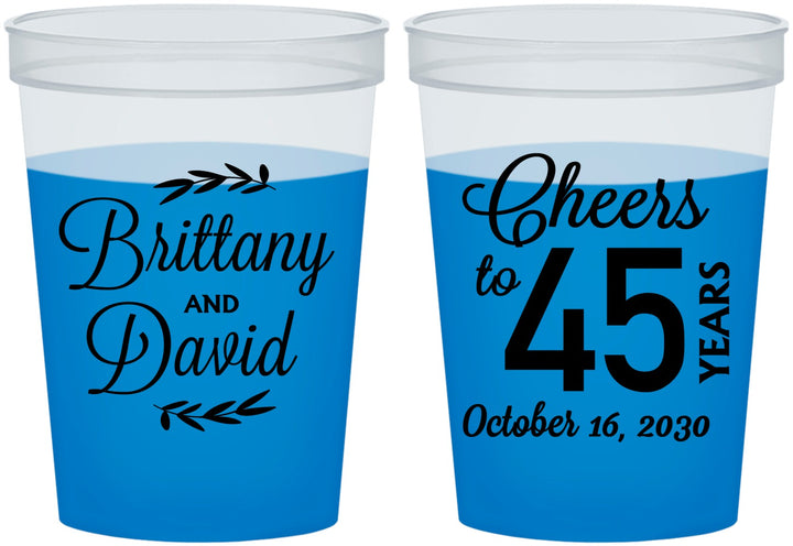 Custom Anniversary 16 oz Color Changing Cups - Cheers To 45 Years | 80036