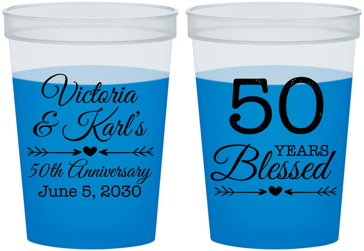 Custom Anniversary 16 oz Color Changing Cups - 50 Years Blessed | 80037