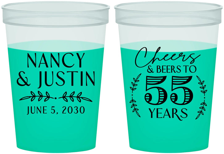 Custom Anniversary 16 oz Color Changing Cups - Cheers To 55 Years | 80038