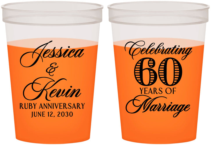 Custom Anniversary 16 oz Color Changing Cups - 60 Years Of Marriage | 80039