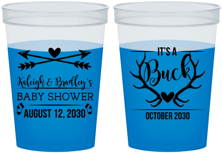 Custom Baby Shower 16 oz Color Changing Cups - It’s A Buck Antler | 90000