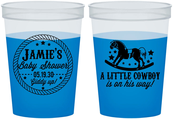 Custom Baby Shower 16 oz Color Changing Cups - Little Cowboy | 90003