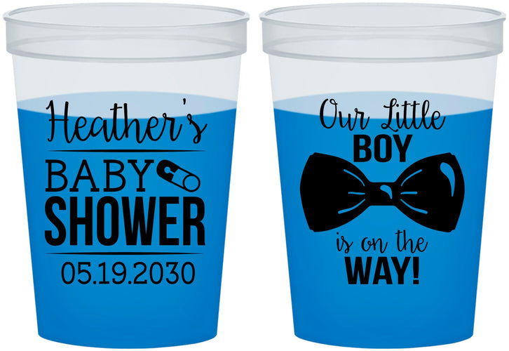 Custom Baby Shower 16 oz Color Changing Cups - Little Boy Is On The Way | 90005