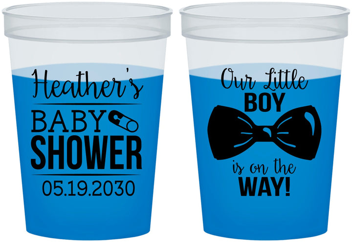 Custom Baby Shower 16 oz Color Changing Cups - Little Boy Is On The Way | 90005