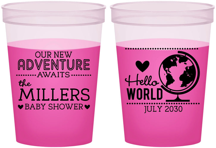 Custom Baby Shower 16 oz Color Changing Cups - Hello World | 90013