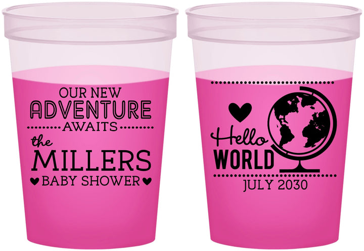 Custom Baby Shower 16 oz Color Changing Cups - Hello World | 90013