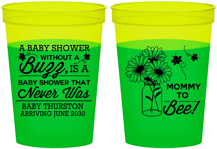 Custom Baby Shower 16 oz Color Changing Cups - Mommy To Bee | 90016