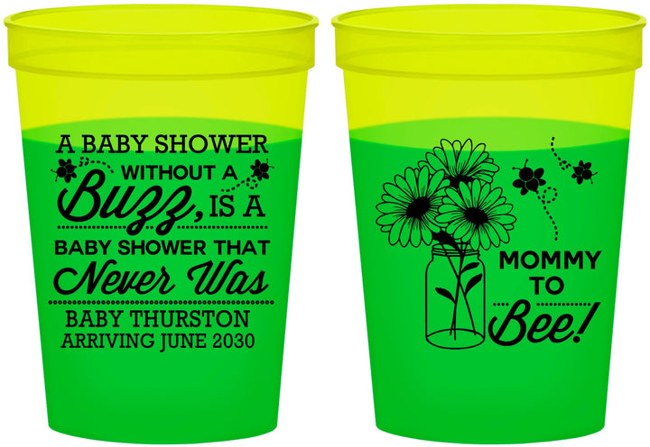 Custom Baby Shower 16 oz Color Changing Cups - Mommy To Bee | 90016