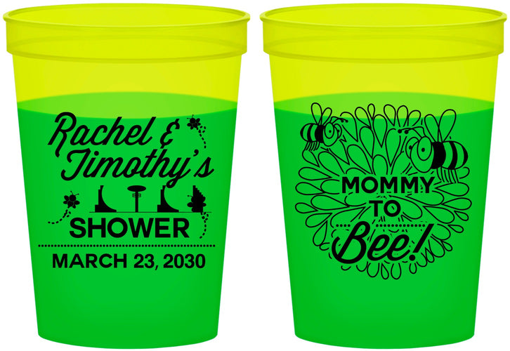 Custom Baby Shower 16 oz Color Changing Cups - Mommy To Bee | 90017