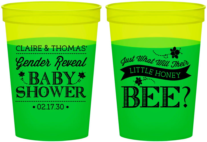 Custom Baby Shower 16 oz Color Changing Cups - Little Honey Bee | 90018
