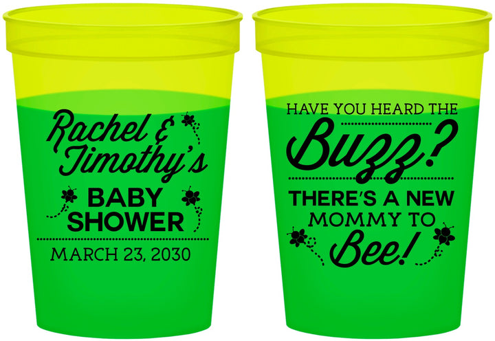 Custom Baby Shower 16 oz Color Changing Cups - Mommy To Bee | 90019