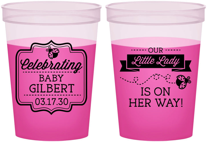 Custom Baby Shower 16 oz Color Changing Cups - Little Lady On The Way | 90022