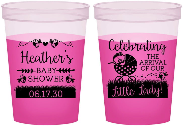 Custom Baby Shower 16 oz Color Changing Cups - Little Lady On The Way | 90023