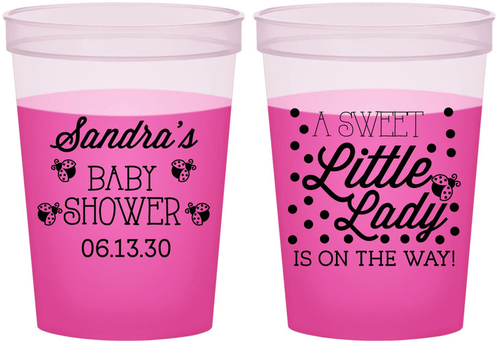 Custom Baby Shower 16 oz Color Changing Cups - Sweet Little Lady | 90024