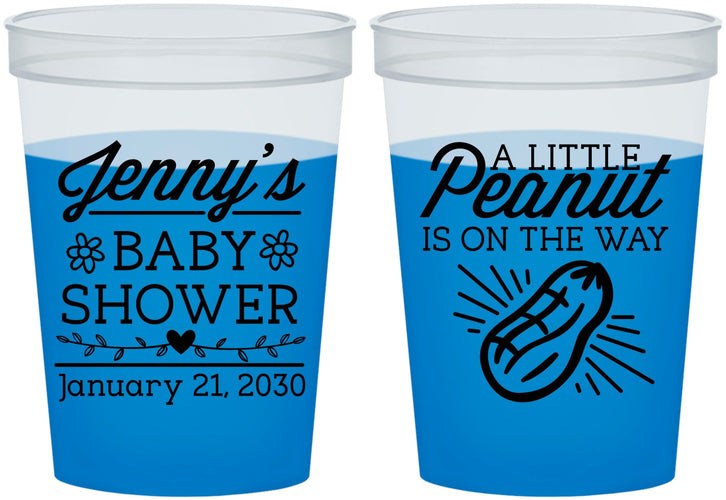 Custom Baby Shower 16 oz Color Changing Cups - Peanut On The Way | 90025
