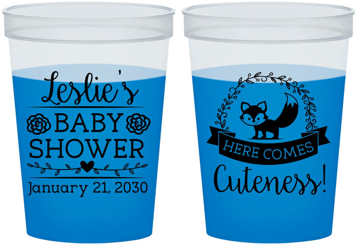Custom Baby Shower 16 oz Color Changing Cups - Fox Cuteness | 90036