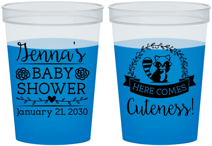 Custom Baby Shower 16 oz Color Changing Cups - Racoon Cuteness | 90037