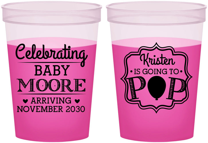 Custom Baby Shower 16 oz Color Changing Cups - Going To Pop | 90040
