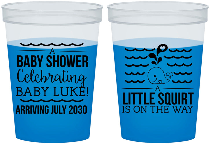 Custom Baby Shower 16 oz Color Changing Cups - Little Squirt On The Way | 90043