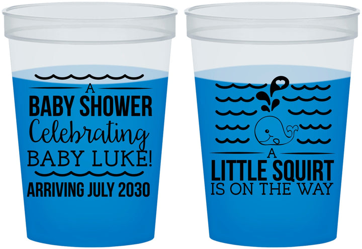 Custom Baby Shower 16 oz Color Changing Cups - Little Squirt On The Way | 90043
