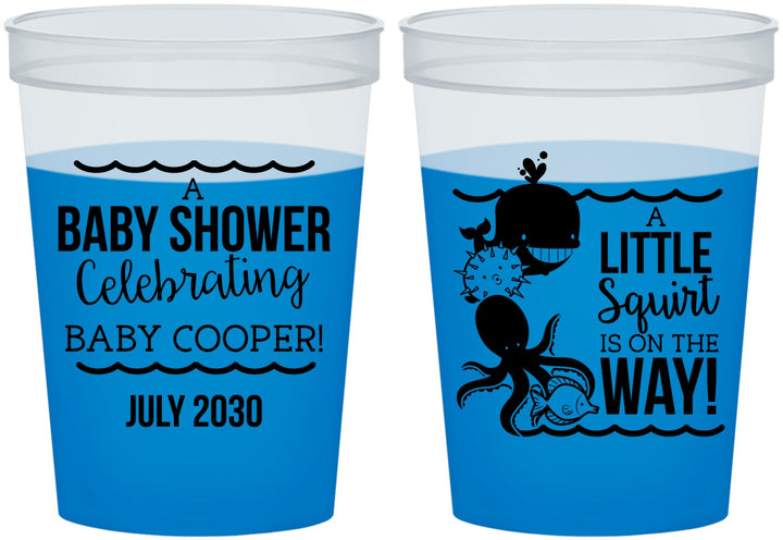 Custom Baby Shower 16 oz Color Changing Cups - Little Squirt On The Way | 90045