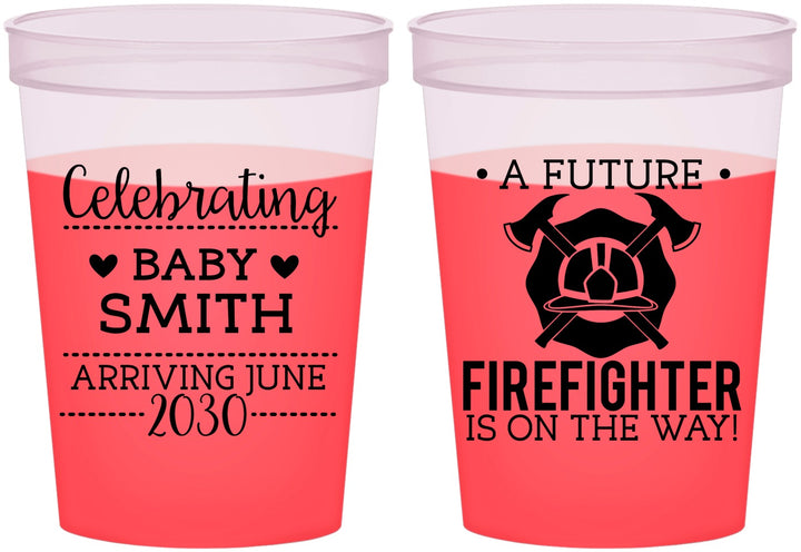 Custom Baby Shower 16 oz Color Changing Cups - Future Firefighter | 90048
