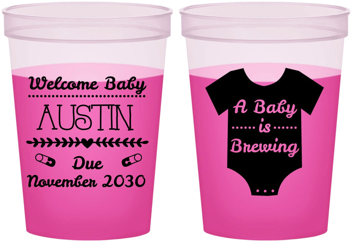 Custom Baby Shower 16 oz Color Changing Cups - Baby Is Brewing | 90050