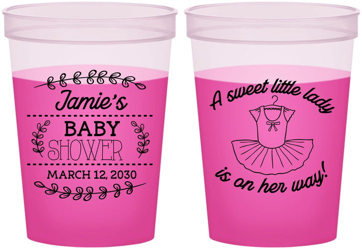 Custom Baby Shower 16 oz Color Changing Cups - Sweet Little Lady | 90061