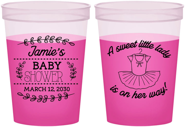 Custom Baby Shower 16 oz Color Changing Cups - Sweet Little Lady | 90061
